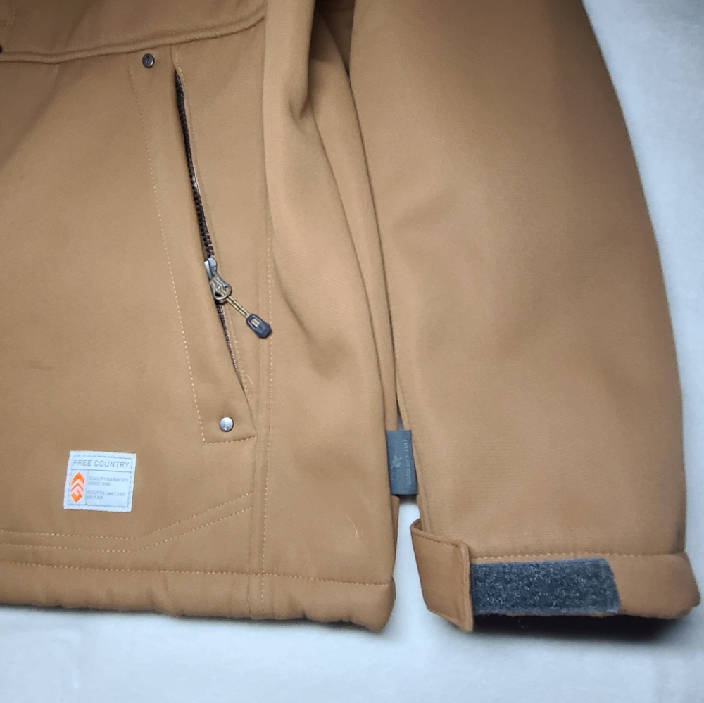 Free Country Wind River Burly Canvas Softshell Jacket with Stand-Up Collar - Picture 3 of 8